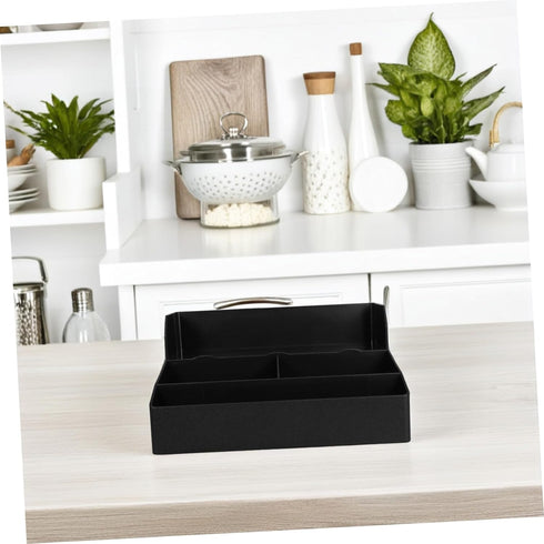 Countertop Mobestech Milk Tea Shop Organizer Large Capacity Compartment with Paper Cup Holder Straw Spoon Storage Box
