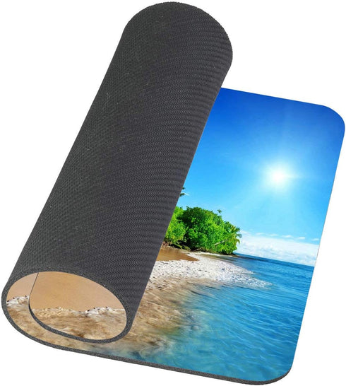 Tropical Paradise Sunshine Beach Coast Mousepad - Non-Slip Rubber Gaming Pad for Computers, 9.5 x 7.9 Inch