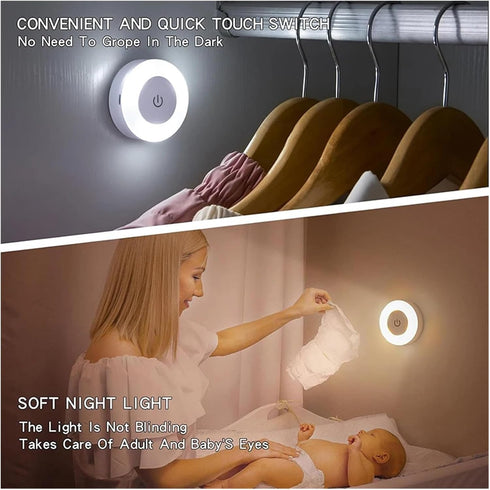 LDGSUPH Dimmable Use(6Pcs) Fit for LED Touch Control Baby Night Light - USB Rechargeable Wireless Portable Nursery Lamp