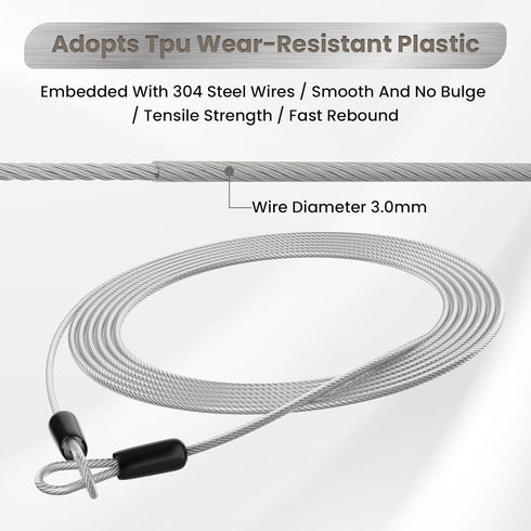 BaYiToo 9.84FT 3mm Stainless Steel Security Cable, Safety Cable Luggage Lock, Security Wire Rope with Double Loop