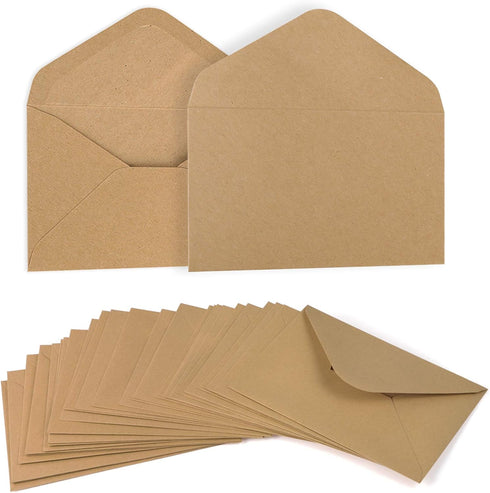 ValBox 4.6x6.3" Kraft Envelopes, 100 PCS, 120 GSM Brown Contour Flap for Baby Shower, Graduation, Wedding Invitations