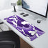 Japanese Purple White Wave XL Gaming Mouse Pad, Cartoon Sea Texture Extended Large Desk Cover, Non-Slip Rubber Base,
