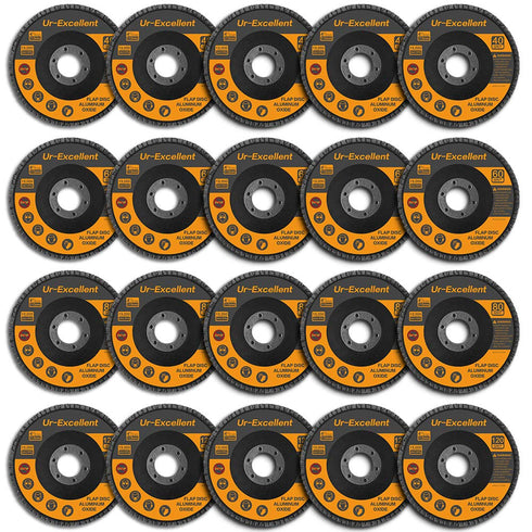 20PCS Flap Disc - 4-1/2 Inch Sanding Grinding Wheel for Angle Grinder, Assorted Grits 40 60 80 120