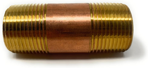 Metal Magery Brass Long Nipple, 1" X 1", 3" Length, Male NPT Pipe Fitting