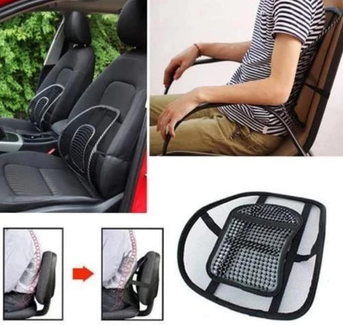 Generic Mesh Back Lumbar Support Cushion, Universal Fit for Office Chair, Home, Car Seat, Nylon