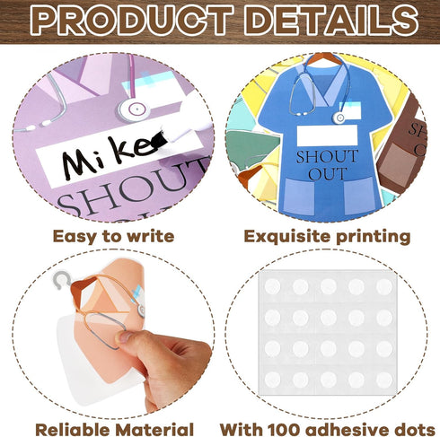 Healthy Bulletin Board Set for Healthcare Workers, DIY Crafts Health Shout Out Cutouts for Nursing School Classroom