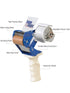 Tape Logic TLTDWH2 Work Horse Carton Sealing Tape Dispenser, 2", Blue/White