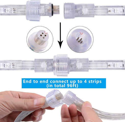 Areful 16.4 8 Feet Flat Flexible LED Rope Lights, Color Changing RGB Strip Light with Remote Control, Colors Multiple
