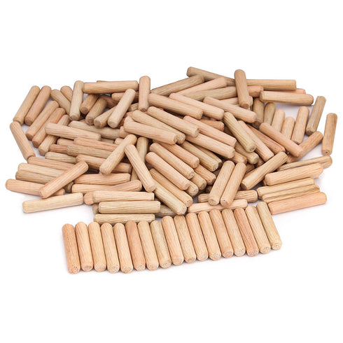 ZOENHOU 1000 PCS Wooden Dowel Pins 3/8" x 1 1/2", Hard Wood Fluted Dowel Plugs with Beveled Ends for Woodworking