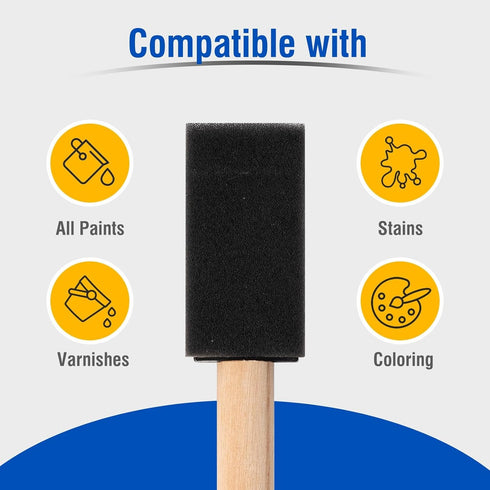 10 Pack, 2 Inch Foam Paint Roller Kit, Mini Paint Roller with Tray Liners, Sponge Brush, Smooth Rolling Frame & Easy