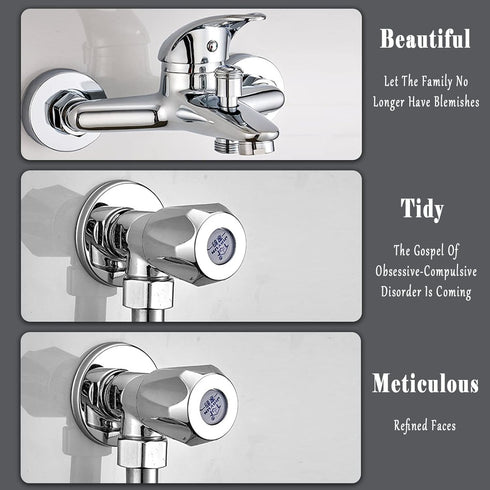 30mm High Stainless Steel Circular Plane Faucet Decorative Cover, 2pcs for 3/4inch Pipe
