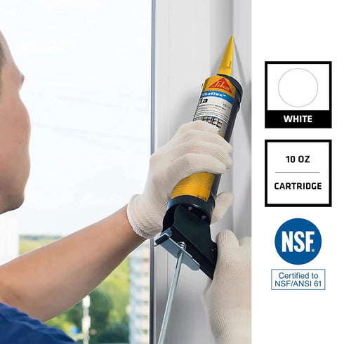 Sikaflex-1a Self-Leveling Concrete Sealant - White, Premium-Grade Adhesive for Joints, 10.1 fl oz