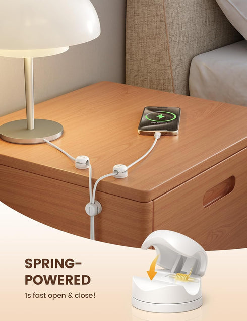 Lamicall 12Pack Rotatable Cord Organizer, Office Desk Nightstand Accessories - Cable Clips Management, Birthday Gifts