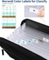 Sooez Heavy Duty Accordion File Organizer with Hidden Handle, 12 Pockets Portable Expanding File Folders for Home &