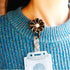 Retractable Badge Holder, ID Badge Reel with Pearl, 3 Pack, Black