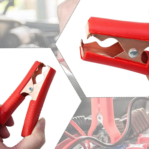 4 Pack 100A Insulated Alligator Clips, Heavy Duty Metal Clamp Jumper Cable Clamps for Car, Boat, Vehicle (Black & Red)