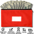 Money Bank Deposit Bag with Zipper, 11x6 inch, Red, Durable Leatherette Wallet Pouch with Framed ID Window