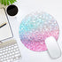 IMAYONDIA 7.9 7.9 Kids Girls Mouse Pad for Laptop, Small Pink Blue Gradient Sparkle Mouse Pads Cute, Round Glitter