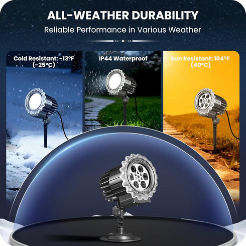 9W B02PL05 Christmas Projector Lights Outdoor, Waterproof & Adjustable LED Christmas Snowflake Projector Lights Outdoor