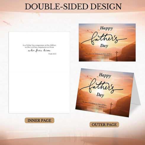 50 Sets Spakon Father's Day Cards with Envelopes Christian Religious Cards Religious Notes Thank You Notes