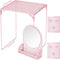 Locker Shelf with Locker Mirror Magnetic & 2 Magnetic Pen Cups, Organizer for Work, Mesh Metal Locker Accessories Kit