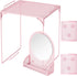 Locker Shelf with Locker Mirror Magnetic & 2 Magnetic Pen Cups, Organizer for Work, Mesh Metal Locker Accessories Kit
