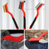 9Pcs 7 Inches Wire Brush Metal Scrubber - Nylon/Brass/Stainless Steel Bristles with Curved Handle Grip for Cleaning