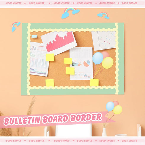 Zhanmai 6 Rolls Classroom Borders for Bulletin Board, 98.5 ft Scalloped Trim for Fall Harvest Thanksgiving