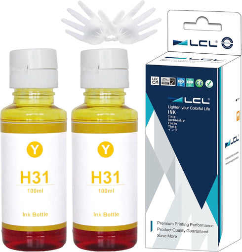 LCL Compatible Ink Bottle Replacement for HP 31 1VU28AN Smart Tank 455 457 502 514 517 532 551 555 559 570 571 617 651