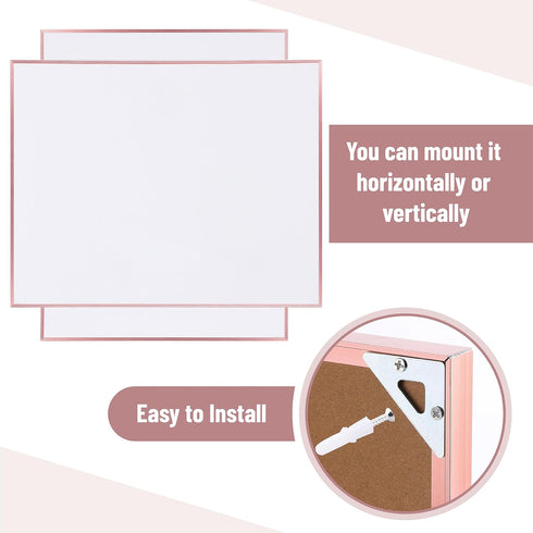 Mr. Pen Dry Erase Board, 14” x 11”, Rose Gold Aluminum Frame, Magnetic Dry Erase Board, Small White Board