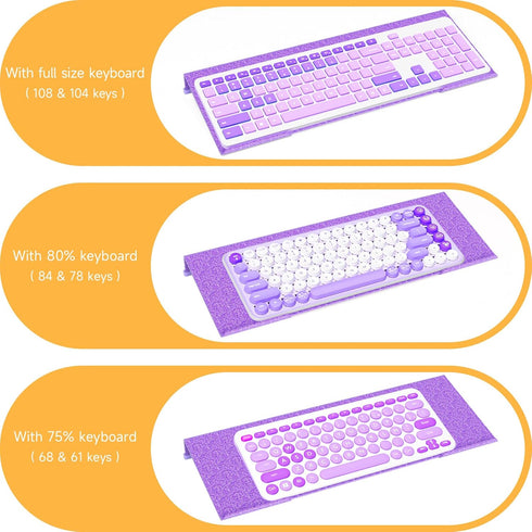 Rulyyo 17 Inch Ergonomic Computer Keyboard Stand - Glitter Purple Acrylic Keyboard Riser for Desk Tilted Keyboard