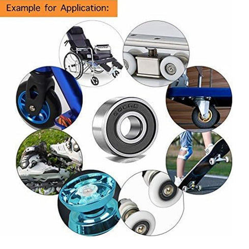 YAMASO 20 Pcs 608 2RS Ball Bearings, Bearing Steel and Double Rubber Sealed Miniature Deep Groove Ball Bearings, 8mm x