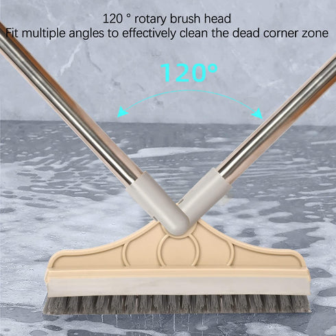 2 1 53.5" 120Rotating in Cleaning Floor Scrub Brush Floor Brush Scrubber New Upgraded Long Handle Grout Brush Scrape