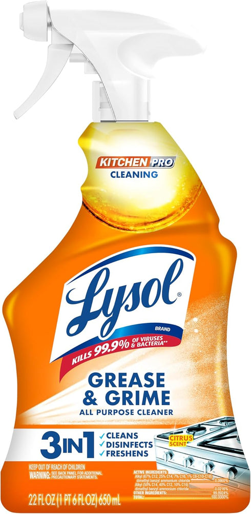 22 Oz (Pack 2) Lysol Kitchen Pro Antibacterial Cleaner Trigger, Fl