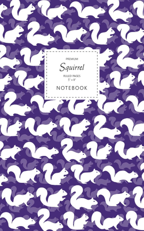 Squirrel Notebook - Premium: Fun Ruled Pages - 5x8 - Purple Edition with 96 Lined Pages