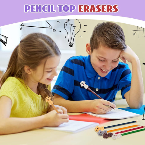 Kisston 100 Pcs 3D Dog Pencil Top Erasers, Cute Animal Erasers for Kids, Funny Dog Party Favors