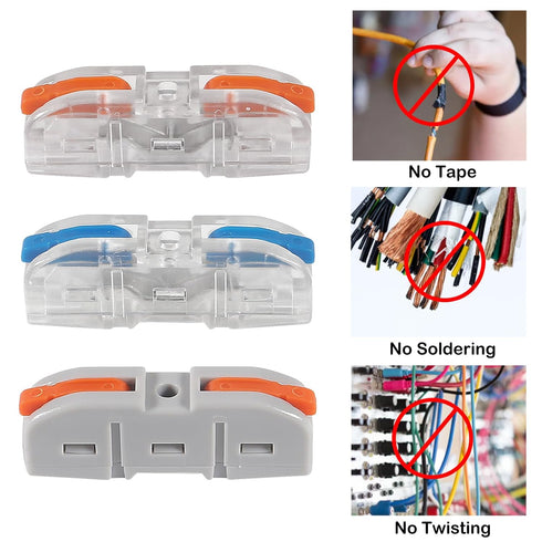 AITRIP 30pcs 1 Conductor Compact Wire Connectors, DIY Inline Electrical Connectors, Quick Connect Wire Terminals