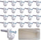25 Pcs White Down Wall Clips, Wire Shelf Brackets Loop Clips, Plastic Closet Shelves with Screws and Tubes
