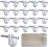 25 Pcs White Down Wall Clips, Wire Shelf Brackets Loop Clips, Plastic Closet Shelves with Screws and Tubes