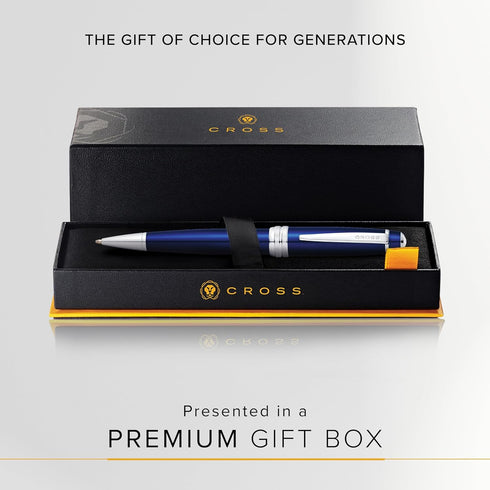 Cross Bailey Refillable Ballpoint Pen - Medium Point, Black Ink, Presented in a Premium Gift Box - Blue