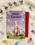 Generic 2.76x 1.97 Inches Happy Easter Greeting Card - Watercolor Bunny & Easter Eggs Design, Includes Red Envelope