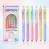 WRITECH Gel Pens Fine Point 0.7mm, 6ct Black Ink Retractable Pens with Aesthetic Gradient Color Barrel for Journaling