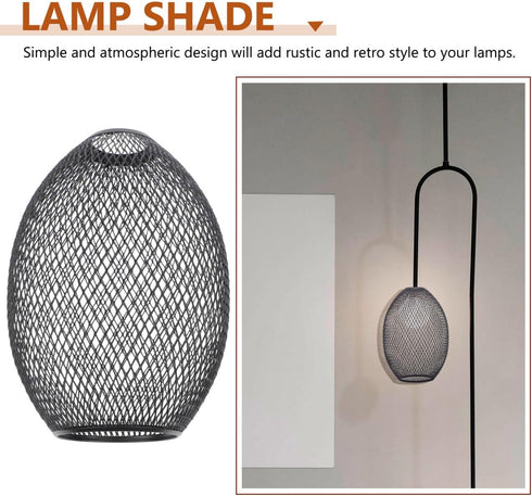 8.26X5.90X5.90In Iron Wire Lampshade Pendant Light Cover Vintage Cage Style Lamp Shade for Home Bar Bedroom Study
