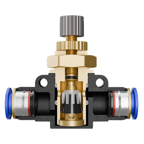 5/32" Fitting(10 SPA5/32 SNS Union Straight Speed Controller - Tube OD Air Flow Control Valve with Push-to-Connect PCS)