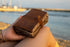 WANDERINGS Small Vintage Leather Journal - 4"x6", Antique Handmade Leather Bound Journal with Deckle Edge Paper