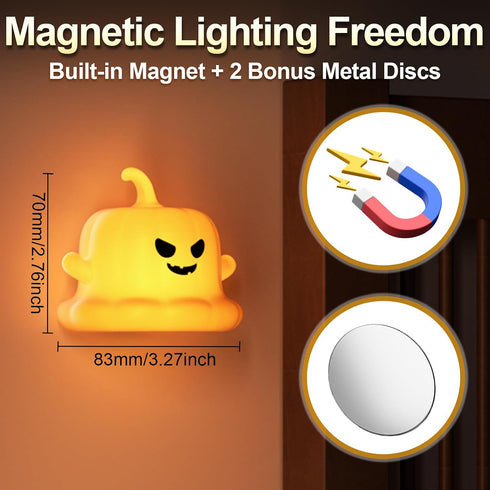3 Dealswin Christmas Stocking Stuffers Girls Cute Birthday Gift Pumpkin Silicone Night Light for Kids, LED Nursery Lamp