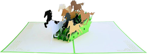 iGifts And Cards 3D Pop Up Greeting Card - Inspirational Wild Horses for All Occasions