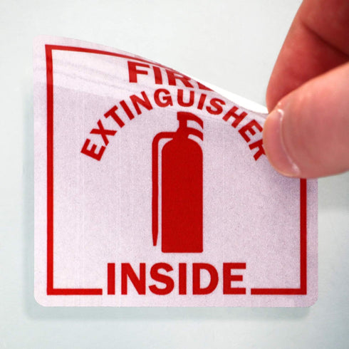 SmartSign Fire Extinguisher Inside Stickers | 2.75" x 2.75" Engineer Grade Reflective Labels, Pack of 6