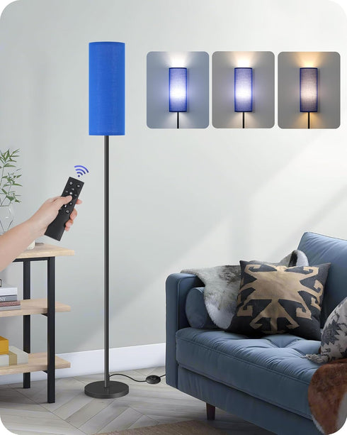 Dimmable 64.4" 10W 900LM Bulb 3000K-6500K, U06LD05W1 Blue Floor Lamp for Living Room with Remote and Foot Switch