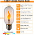 T45/T14 E26 Bulb, 2W 1800K Non-Dimmable 2-Pack LED Flame Warm Amber Clear Glass Cage, Flickering Fire Flame, Indoor Use